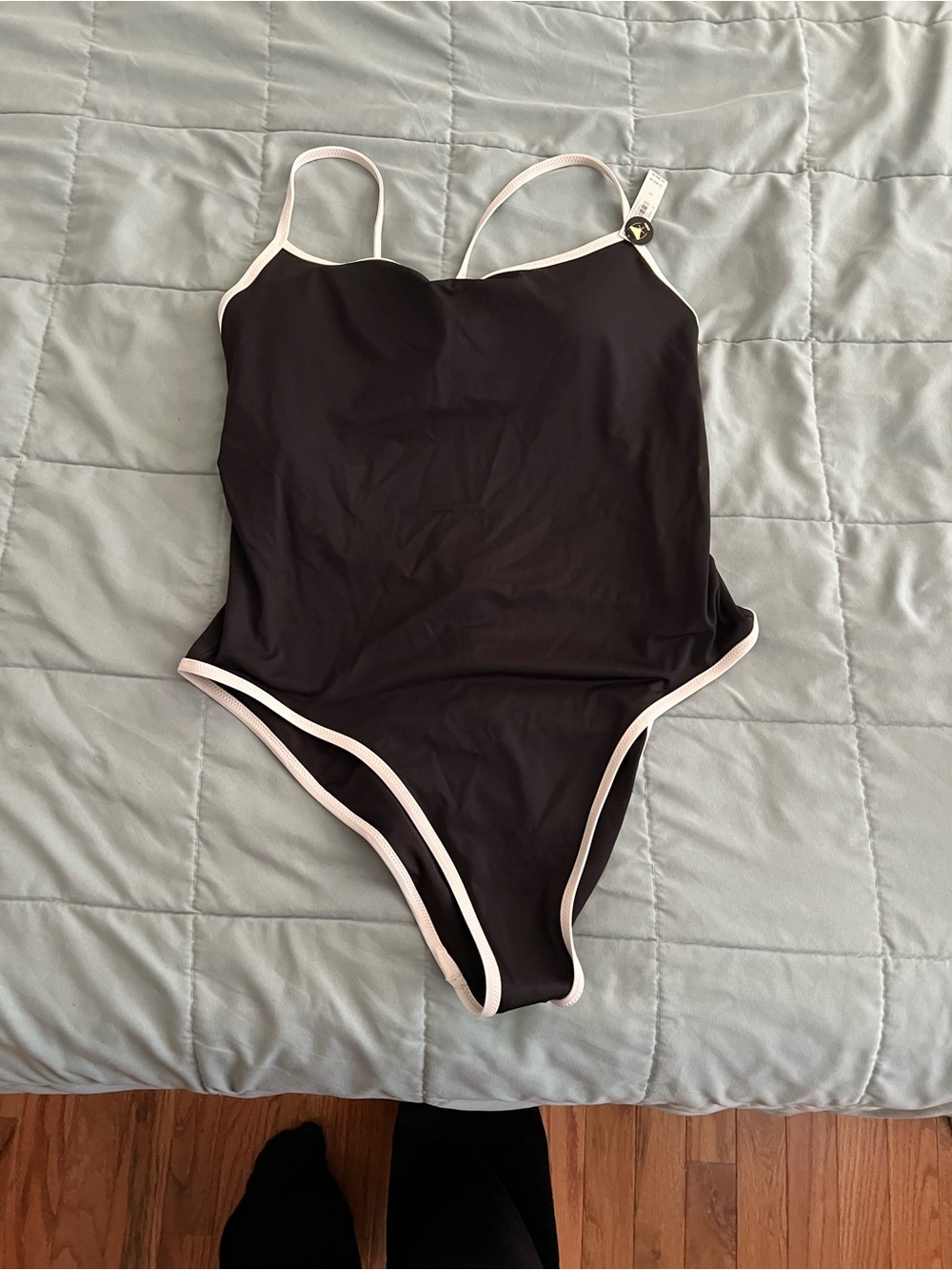 Victoria's Secret Black One-Piece with White Trim
